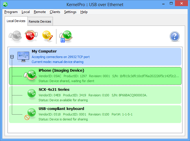 median jubilæum Ombord USB over Ethernet Software - USB over Network - USB 2.0 Server